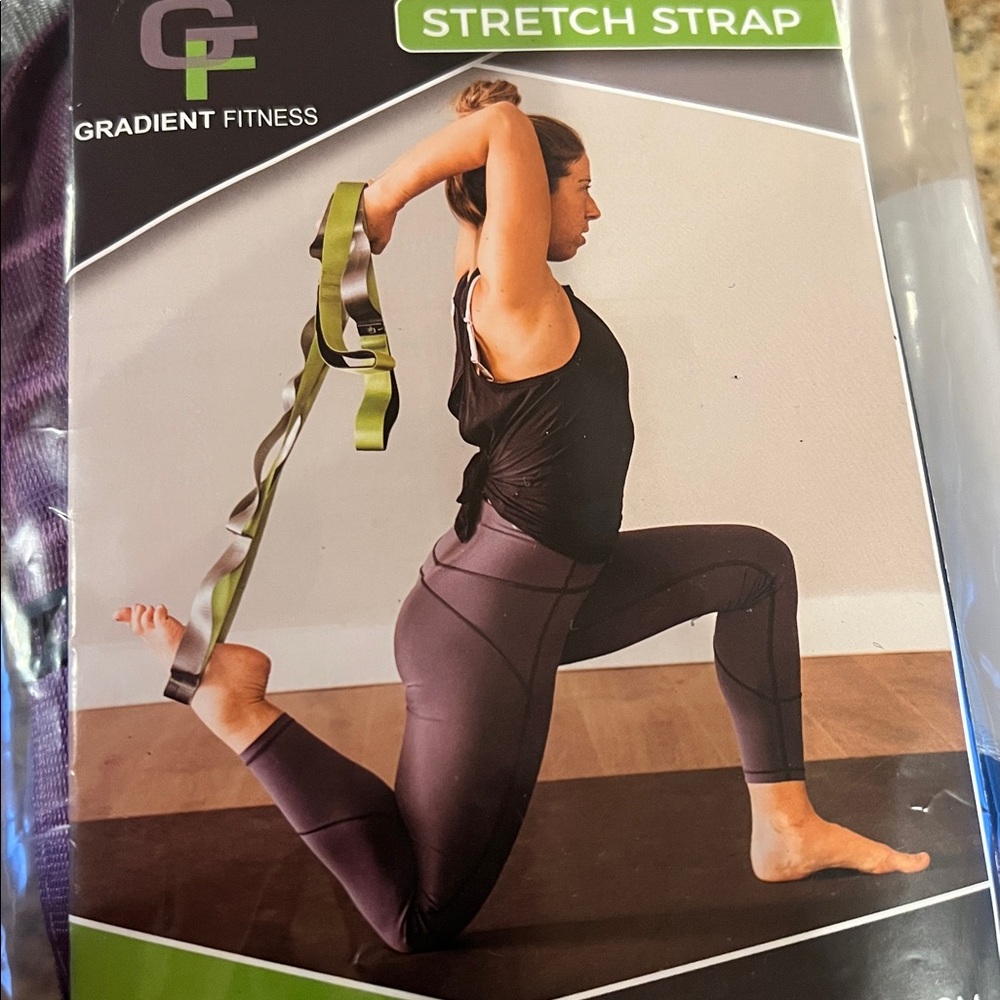 Gradient Fitness Yoga Stretch Strap in Purple and Gray